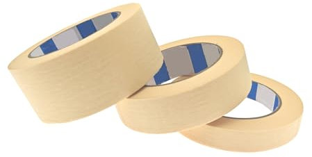 JZK 3 pièces 50m de ruban de masquage pour la décoration et la peinture, ruban adhésif en papier à faible adhérence de 18 mm/30 mm/48 mm de large, ruban de peintre pour lignes de peinture nettes