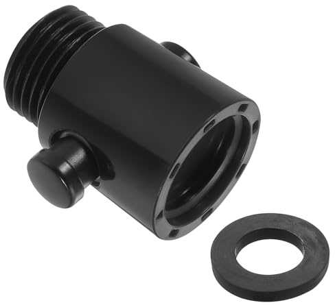 QUARKZMAN Válvula de Control de Flujo de Agua, 1 PCS G1/2 Tamaño Universal Válvula de Cierre de Cabeza de Ducha, Válvula de Control de Flujo Tipo Botón para Cabeza de Ducha (Negro)