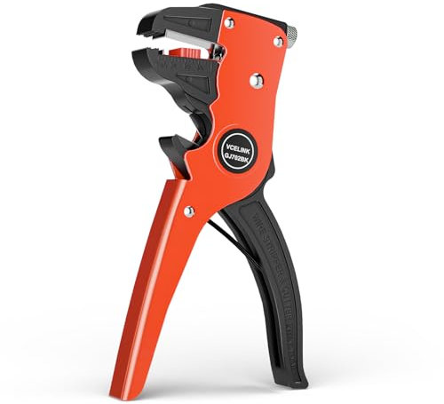 VCELINK Automatic Quickstrip Wire Stripper and Cutter, 2 in 1 Adjustable Wire Stripping Tool&Eagle Nose for Electrical Cable/Speaker Wires (7-Inch), Black