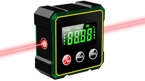 Digital Angle Finder - 4 Side Strong Magnetic Digital Angle Gauge Protractor with Laser, DIY Woodworking Level Box Carpentry Equipment, Bevel Gauge Trend Angle Ruler,Spirit Level Angle Finder Tool