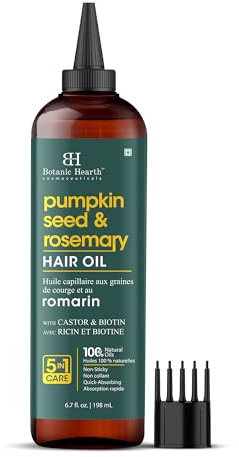 Botanic Hearth Pumpkin Seed Rosemary Oil For Hair Growth (6.7 fl oz)| Infused with Pumpkin Seed, Rosemary, Castor | Hair Oil Repairs Dry Damaged Hair, Strengthening, Moisturizing, Healthier Hair