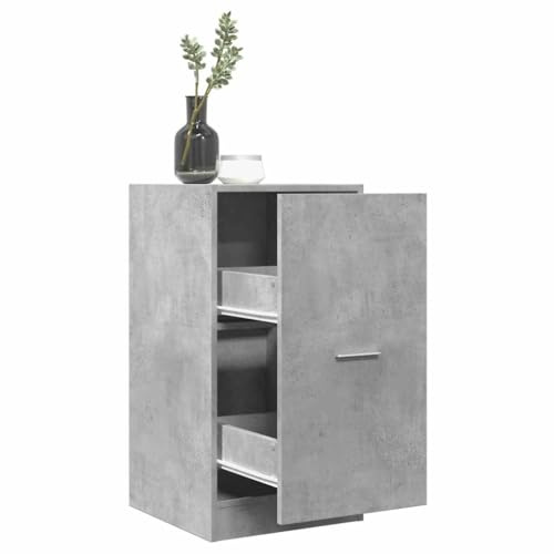 Nqyjm Armario farmacéutico gris hormigón 40 x 41 x 77,5 cm armario de madera para salón, dormitorio, oficina