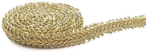 Yalulu 50 Meter Embroidery Braid Twist Fabric Cord Trim Trimming Edge Craft Decorative Ribbon (Light Gold)