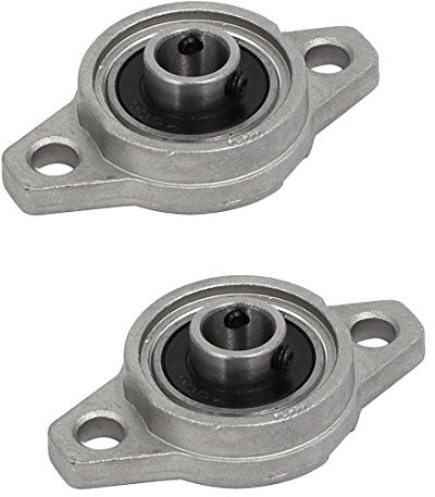 sourcing map 2 Stk. Flanschlager FL000 10mm Zinklegierung Zweiloch Selbstausrichtung Lager de