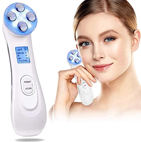 Ultrasuoni Viso Antirughe,Ultrasuoni Terapia LED Radiofrequenza Viso e Corpo Massaggiatore Viso Antirughe, Anti-età per la Pelle Dell'acne per il Ringiovanimento Della Pelle Cura del Viso Quotidiana