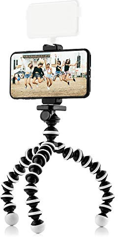 MOJOGEAR Flexibelt mobiltelefonstativ med extra flexibla ben, ministativ för smartphone och kamera, bläckfisk, resestativ