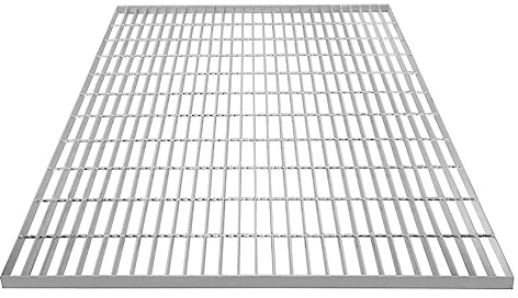 Grille Caillebotis Acier Galvanisé 1100mm x 1000 mm - Min 260gr/m² Maille 32 x 100mm Grillage Revêtement Sol Passerelle Passage Voiture - Capacité 1100KG - Résistant à la Corrosion EN ISO 1461