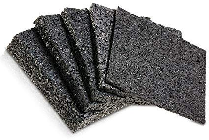 My Plast I 90 x 90 x 10 mm - 25 Stück I Terrassen-Pads – wasserbeständige Gummimatten für Terrassen-Holz, belastbare Bautenschutzmatte