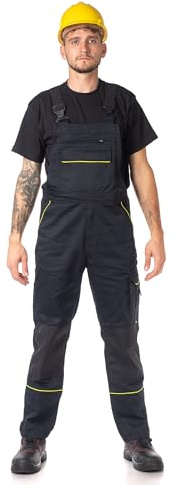 DINOZAVR Fortum Peto de Hombre - pantalón Largo de Trabajo - Peto de protección con Cordura - Peto de Trabajo de Hombre Negro 52
