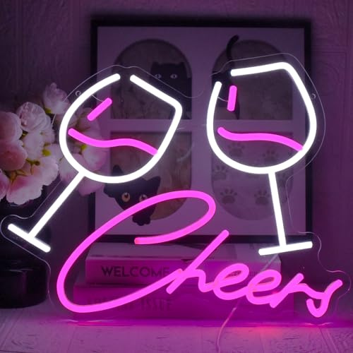 UExnkj-Y Copa de Vino Neon,Letrero de Neon bar alimentado por cable USB con interruptor Bar, fiesta, festival, decoración de pared, luz de neón