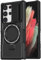 ZHOZEXIN Mobile Phone Case for Samsung Galaxy S21 Ultra 6.8 Inch Ring Holder Sliding Window Magnetic Drop Protection Shockproof Protective Case for Samsung Galaxy S21 Ultra Black