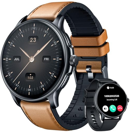 Smart Watch Men Bluetooth Call: 1.43 Touch Screen Fitness Activity Tracker Step Counter Smartwatch With Heart Rate Blood Pressure Oxygen Sleep Monitor 123 Sport Modes IP68 Waterproof For Android iOS