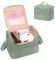 Nail Polish Organiser, Nail Varnish Storage Box Holds 45 Bottles Nail Polish & Nail Lamp, Nail Tech Travel Case, Nail Kit Carrying Bag for Nail Stuff & Manicure Tools (Green, 45 Slots)