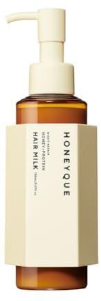 HONEYQUE Night Repair Honey + Protein 2-Way Hair Milk 150mL/5.07 fl. oz | Overnight Leave-In Treatment for Damaged, Frizzy Hair | Manuka Honey, Keratin & Protein Complex | Japanese Night Hair Serum
