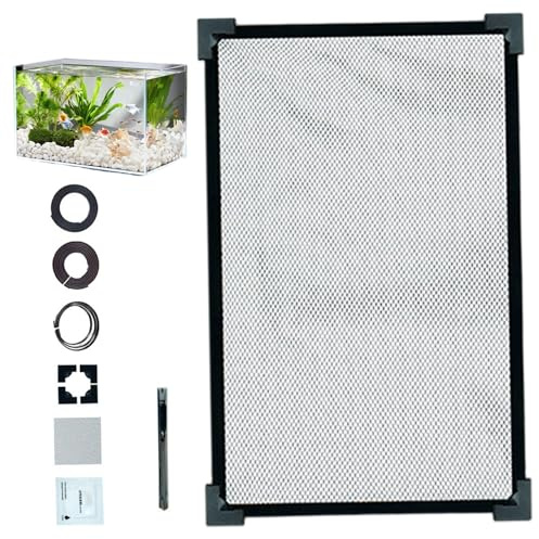 Xoeryoy Akvariumlock, 117 x 50 cm anti-hoppande akvarium lock, magnetiskt flerfunktionsnät förhindrar fisk, reptiler från att hoppa ut