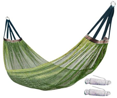 Hängematte für den Außenbereich, Netz-Hängematte für Camping, leichter Hängesitz für Outdoor-Möbel, ideal für Balkon, Terrasse, Entspannung, Reisen, Wandern mit Rucksack, Garten und