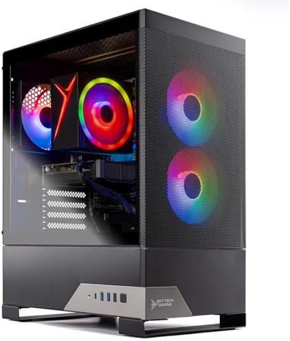 Skytech Gaming Nebula 2 Gaming PC, AMD Ryzen 5 5500 3.6GHz, NVIDIA RTX 5050 8GB, 1TB NVMe SSD, 16GB DDR4 RAM 3200, 650W Gold PSU, Wi-Fi, Win 11, Gaming Desktop