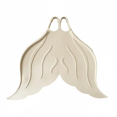 Okiyakusama Diving Fins Sturdy Rubber Monofin Mermaid Shape Comfortable Adult Training Support For Versatile Aquatic Use Suitable for Pool Outdoor Beach Sports , Ivory White , M