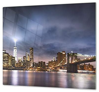 Concept Crystal Cutting Board and Cooktop Cover - Impact & Shatter Resistant Glass; Measures: Single: 60 x 52 cm”; Double: 2 x 30 x 52 cm; D11 Cities Series: Marine Coast 4