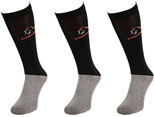 Comodo 3 Paia Calze per Equitazione | Donna/Uomo | Calzini Alti | al Ginocchio | Funzionali | Cavallo | Cavalcare | Cavaliere | Sport | SPJM, Groessen:39-42, Farbe:Microfibra 2 - Nero