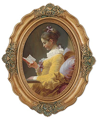 Simon's Shop Fotorahmen Barocker ovaler Rahmen 7 x 5 Hochzeitsfotorahmen passend für Fotos 5 x 7 Zoll (12.7 x 17.8 cm) in Gold für Wand- und Tischdisplay