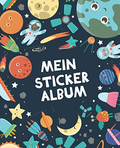 Mein Stickeralbum: Sticker-Sammelalbum für Kinder aus Spezialpapier, matt glänzendo | Geschenk | Weltraum