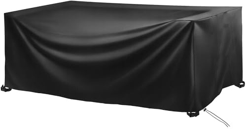 HOLEILUCK Funda Mesa Jardin Impermeable 80x50x75cm Anti-UV Cubierta Mesa Exterior Funda para Muebles de Jardín Exterior para Muebles de Exterior sillas mesas Varios tamaños 420D Rectangular