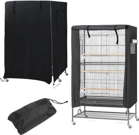 bangminda Papagei Käfig Abdeckung Waschbar Gute Nacht Vogelkäfig Abdeckung wasserdichte Papageienkäfig Abdeckung Blackout für Den Heimgebrauch (Schwarz)