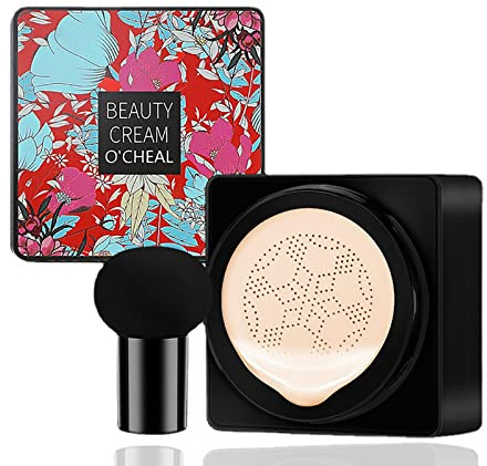 MTUVKGT Mushroom Head Air Cushion CC Cream Foundation, återfuktande BB kräm, vattentät felfri foundation heltäckande, naturlig concealer, jämn hudton, ansikts-makeup (01)