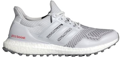adidas Unisex Adult Ultraboost Spikeless Golf Shoes, Dash Grey/Footwear White/Preloved Scarlet, 10.5 Women/9.5 Men