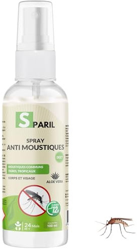 Spray Anti Moustique Tropical 100 Ml Repulsif À Base De Deet Et D’aloe Vera Protection 12h | Produit Contre Les Piqures De Moustiques Pour Bebe Enfant | Solution Anti Moustique Exterieur Interieur