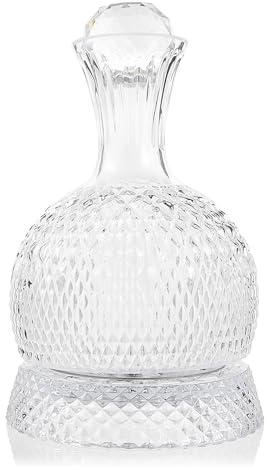 Lvpradior Carafe à vin en cristal - Rotatif à 360° - Aérateur de vin rouge - 1,5 l - Soufflé à la main - Sans plomb - Cadeau de luxe pour un goût plus lisse - Style 2