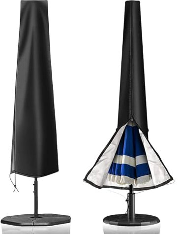 AMFUN Copri Ombrellone da Giardino, Copertura per Ombrelloni Antipolvere, 420D Oxford-Tessuto Copertura Protettiva per Ombrellone da Giardino Spiaggia Balcone, Antivento Anti-UV, 190*50*30cm