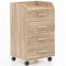 KADIMA DESIGN Rollcontainer WL5.749 40x70,5x33cm Sonoma | Schreibtisch-Container Rollschrank 4 Schubladen | Moderner Schubladencontainer mit Rollen | Standcontainer Bürocontainer