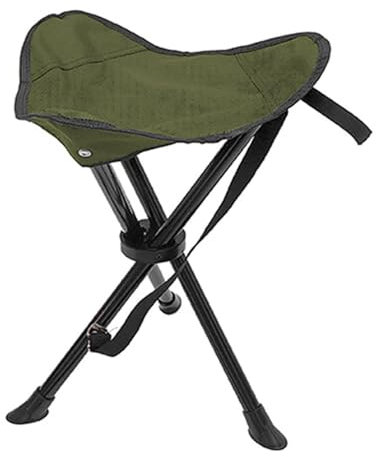 3-Bein Hocker Anglerhocker Klapphocker Campinghocker Falthocker Outdoor Tragegurt max 100Kg Tragbar faltbar Grün