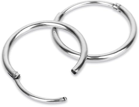 Tucnoeu 1 Paar Herren Ohrringe Chirurgenstahl Ohrringe Herren Creolen Edelstahl Damen Silber 8mm-12mm(10mm)