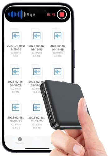 72G Magnetic Voice Recorder - 160 Hrs Battery Life, 900 Hrs Storage, 1536kpbs - Voice Activated, One-Button Recording, Phone and Computer Playback - Ideal for Lectures, Meetings, Interviews, Classes
