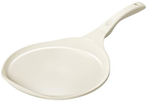 Redchef Crepe Pfanne 30cm Induktion, Keramik Antihaft Beschichtet Pfannkuchen Flache, Omlettpfanne PTFE-frei PFAS-frei PFOA-frei, Kratzfest Spülmaschinenfest, Beige