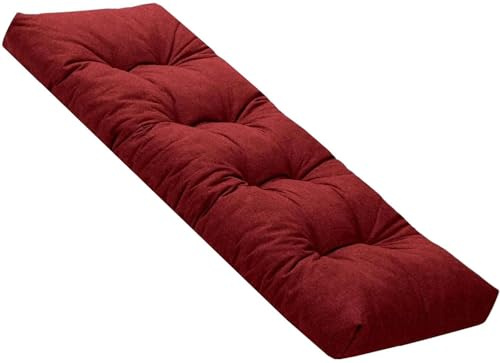 ELYSYSRL Cojines para Bancos de Interior y Exterior, Cojín Blando con Base Antideslizante para Banco de Madera,Asientos de Sofa, Palets, Porche, Jardín, Terraza y Más(borgoña,120x35cm x8cm Thick)