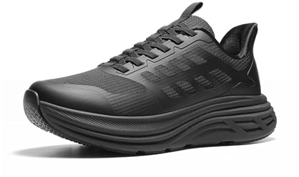 NORTIV 8 Men's Slip On Walking Shoes Cushioning Hands Free Non Slip Comfortable Workout Running Tennis Jogging Athletic Gym ActiveFloat Fashion Sneakers,Size 12,All Black,SNRS24009M-L