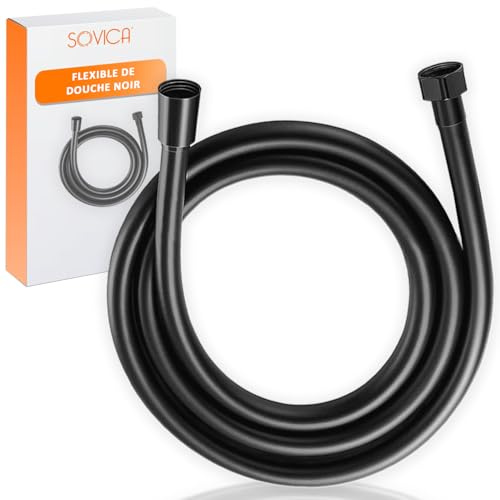 Manguera ducha negra 2,5m – PVC flexible con sistema antitorsión – Mayor comodidad y alcance para baños modernos – Ideal para familias y uso diario – Compatible con cabezales estándar