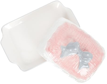 OSALADI Assiette à Beurre en Céramique Rose Plat à Dessert Délicat Plateau à Biscuits pour Maison et Café Boîte à Beurre Écologique et Facile à Nettoyer Style Moderne