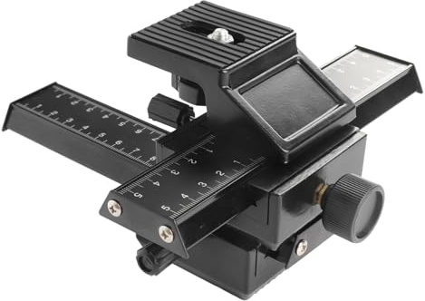 Xiuganpo Control Deslizante de Riel de Enfoque Macro, Aleación de Magnesio Ligera para Fotografía de Primeros Planos, Longitud de Pista Ajustable de 10cm