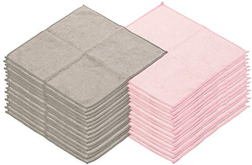 Sichler Beauty Gesichts-Tücher: Mikrofaser-Kosmetiktücher zur Gesichtspflege, 30 Stk,rosa,grau,30x30cm (Handtuch, Microfasertuch)