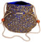 Purpledip Potli Bag (Geldbörse mit Kordelzug): Goldfaden Pailletten-Stickerei, Blau, Large
