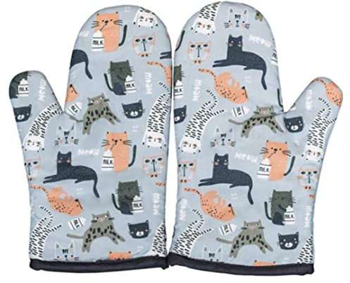 XLKJ Guanti da Forno in Cotone, Guanti da Forno Resistenti al Calore, Guanti da Forno Spesso in Cotone, Guanti da Cucina