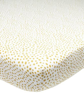 Meyco Home Basic Jersey Cheetah Spannbettlaken für 1-Person (Bettlaken mit weicher Jersey-Qualität, aus 100% Baumwolle, perfekte Passform durch Rundum-Gummizug, Maße: 90 x 200 cm), Honig Gold