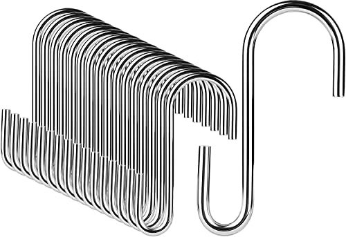 DONQL 30 Pièces Crochet S, Crochet En S Metal, Crochets et Patères pour La Maison, Crochet En S Acier Inoxydable, Crochet Cuisine Ustensiles, Crochet Suspension pour Casseroles Vêtements (Argenté)