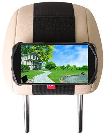 Hikig Soporte para reposacabezas de teléfono de coche, soporte de teléfono para reposacabezas de coche, se adapta a todos los teléfonos celulares y dispositivos de 3.5 a 7 pulgadas, soporte de