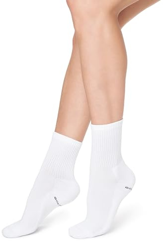 GOLDEN LADY 6 paia di calzini sportivi da donna in cotone e spugna, colore bianco, taglia unica (confezione da 6), bianco, Etichettalia unica